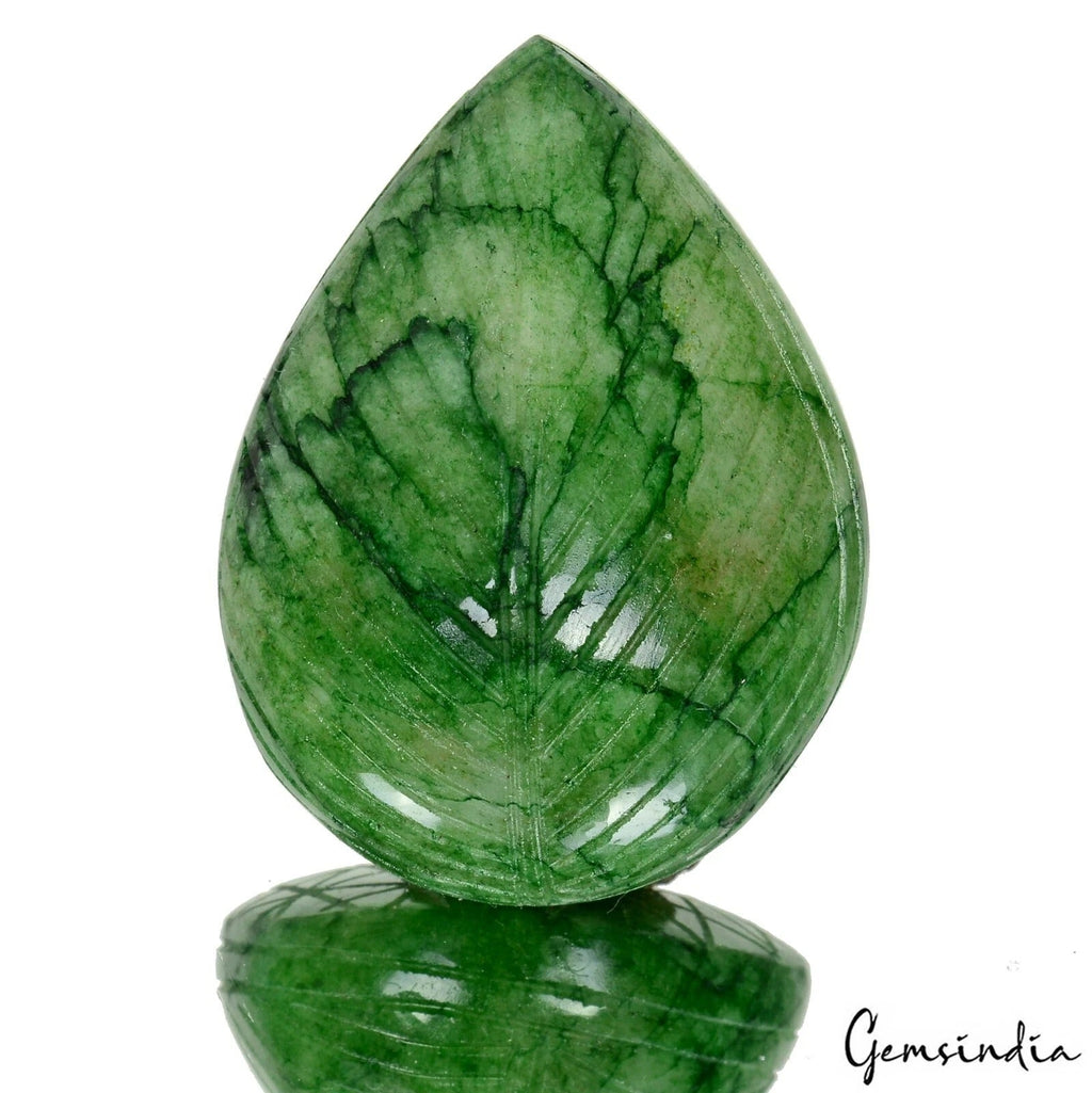 Certified 260 Cts Natural Brazilian Top Green Emerald Pear Hand Carved Loose Gem