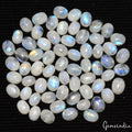 136.70 Cts/65 Pcs Natural Untreated Blue Shine Moonstone Oval Cab Loose Gems Lot
