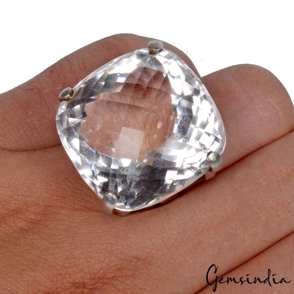 22.20 Gm Natural Amethyst Gemstone Huge 925 Sterling silver Hand made Ring ~7 US
