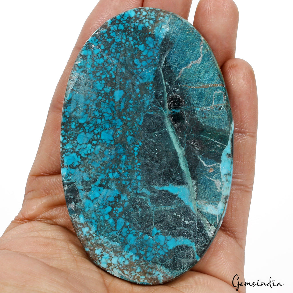 460 Cts Spiderweb USA Arizona Blue Turquoise Oval Cab Loose Museum Size Gemstone