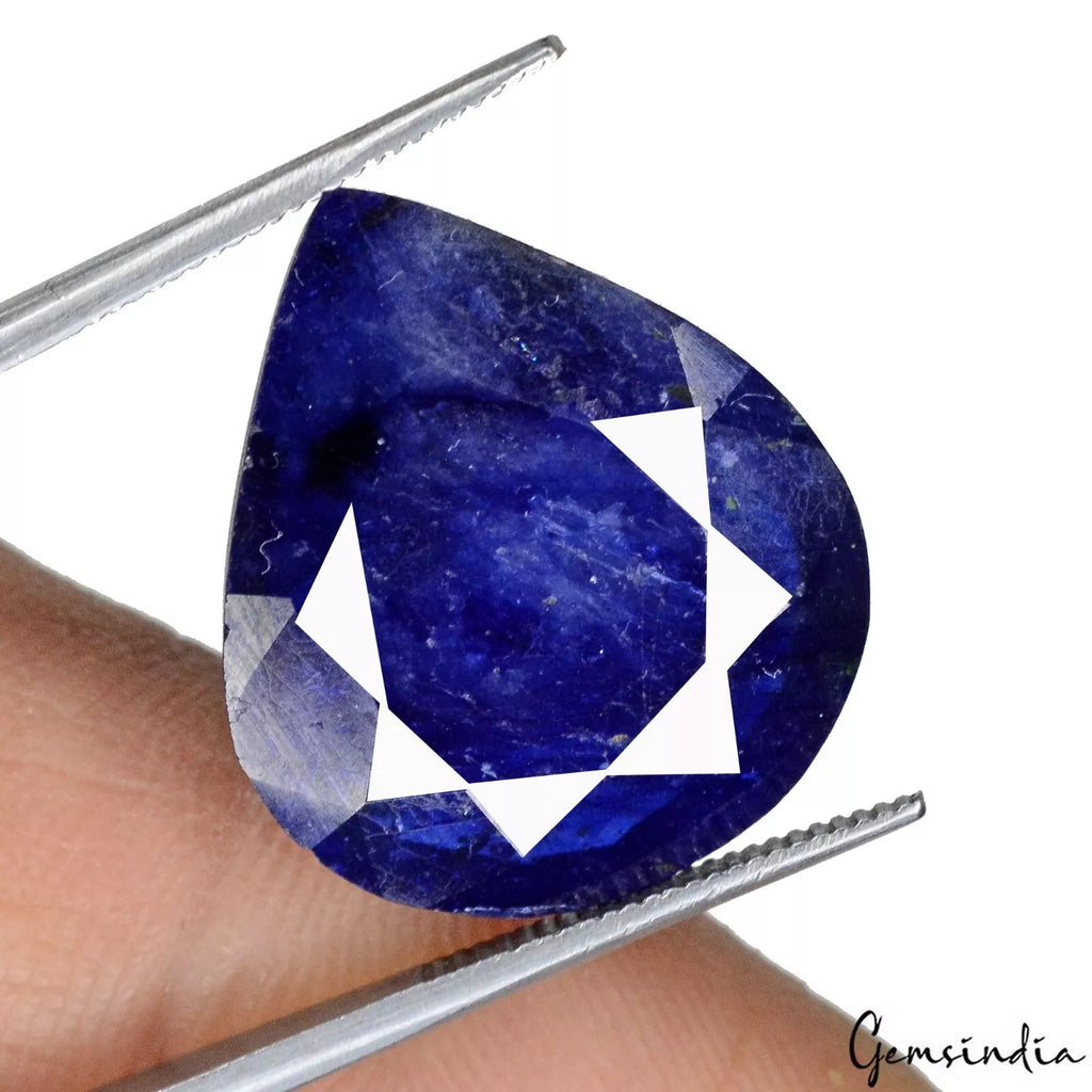 Ceylon Sapphire Loose Gemstone, Pear Cut, Heated — 20 x 17 x 6mm, 21.40 Ct, Sri Lanka