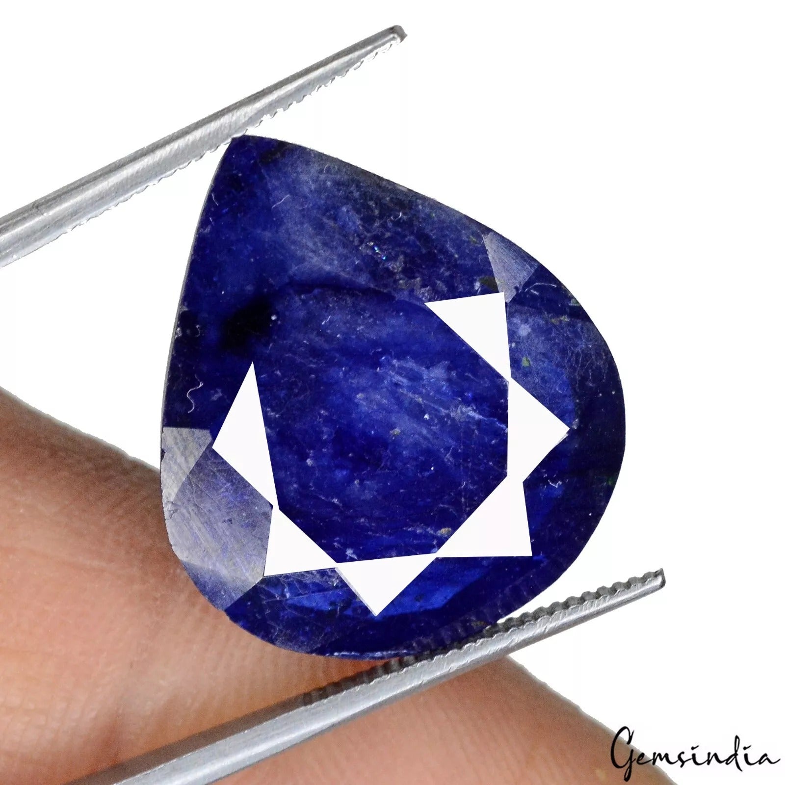 Ceylon Sapphire Loose Gemstone, Pear Cut, Heated — 20 x 17 x 6mm, 21.40 Ct, Sri Lanka