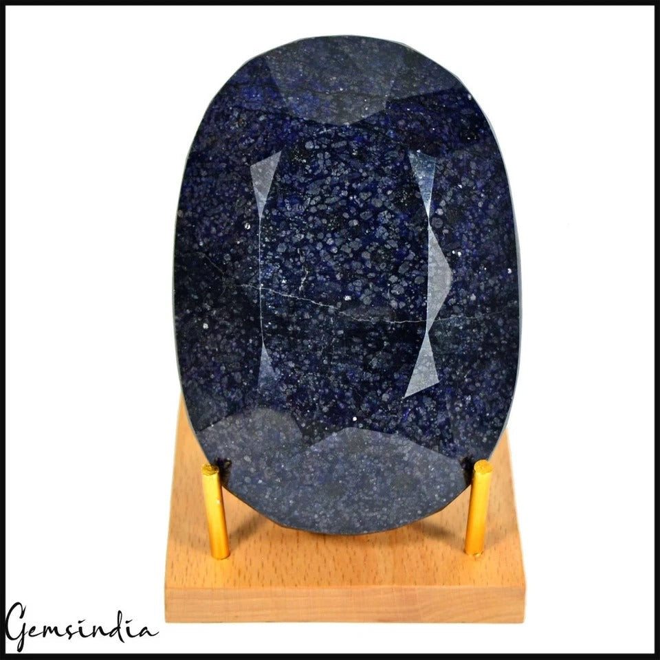 3730Ct Natural Blue Sapphire Oval Cut Loose Earth mined Huge Museum use Gemstone