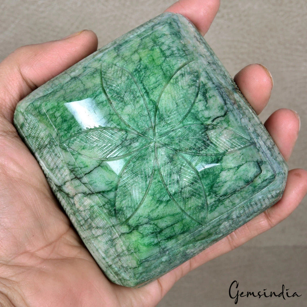 3900 Ct Natural Emerald Green Octagon Cut Hand Carving Huge Size Loose Gemstone