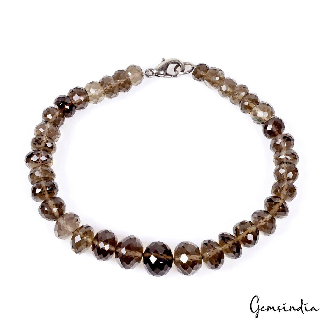 Smoky Quartz Bracelet, Untreated, Brown — 7.5 Inch, 92.40 Ct