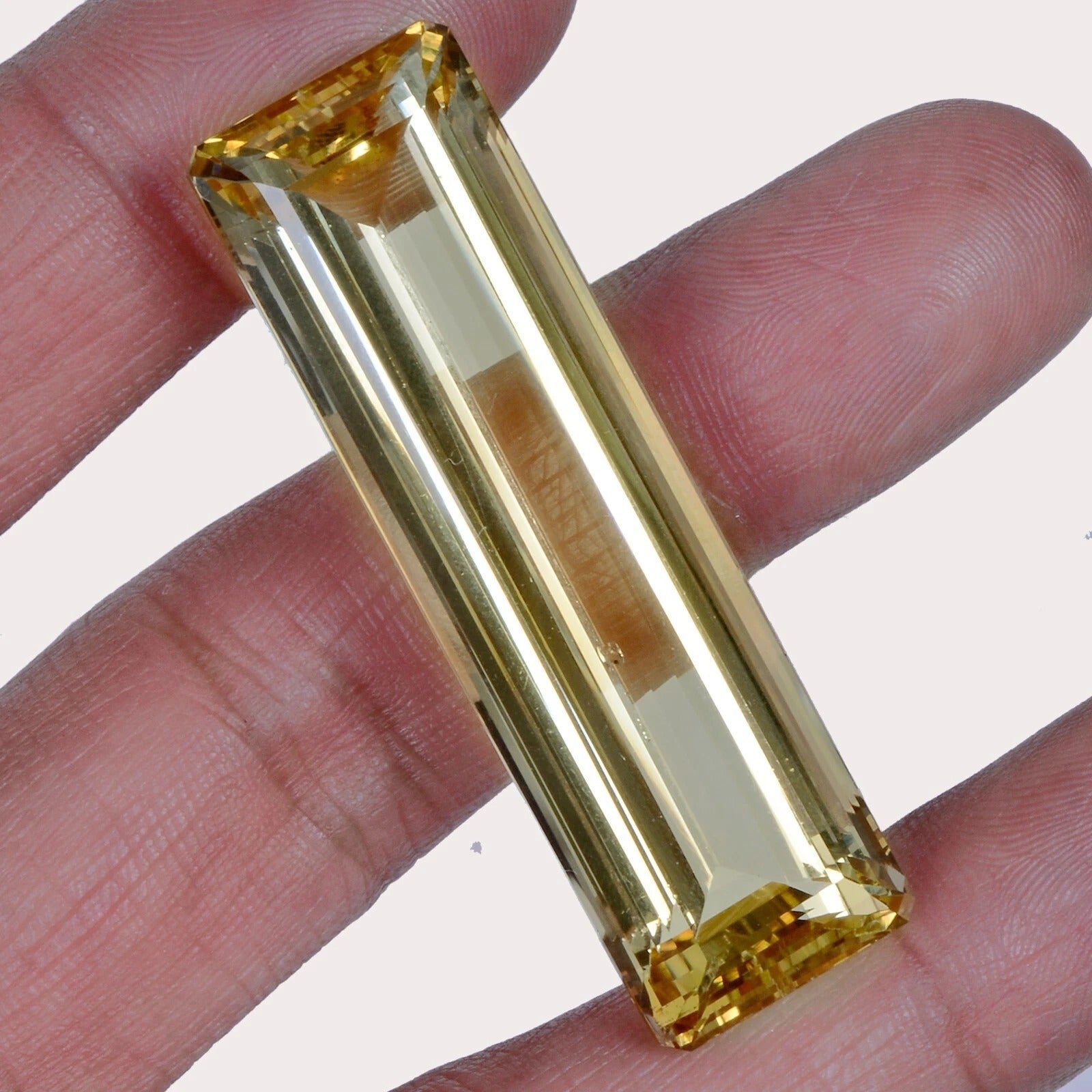 Citrine Loose Gemstone, Octagon Cut, Untreated — 52x15x12 mm, 82.70 Ct, Brazil