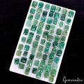 75 Pcs Natural Green Emerald Rectangular Cabochon Loose 10-20mm Gemstones~900 Ct