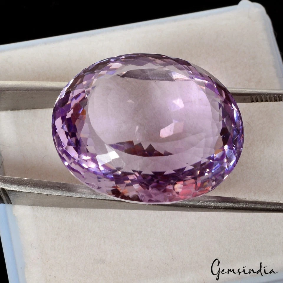 Certified 40.35Ct Natural Untreated Brazilian Purple Amethyst Oval Cut Loose Gem
