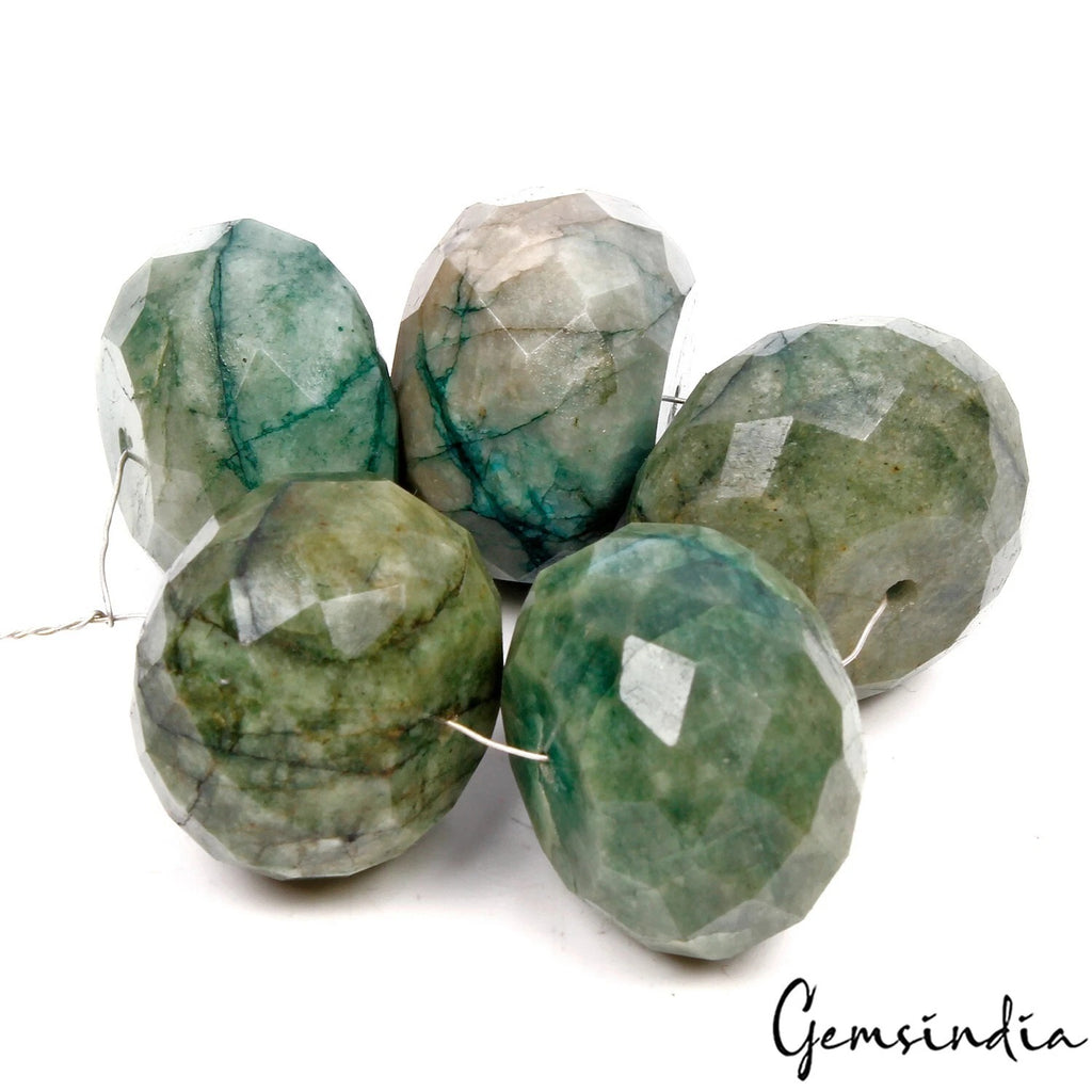Emerald Beaded Strand, Color Enhanced, Green — 25mm to 26mm, 460 Ct, Brazil