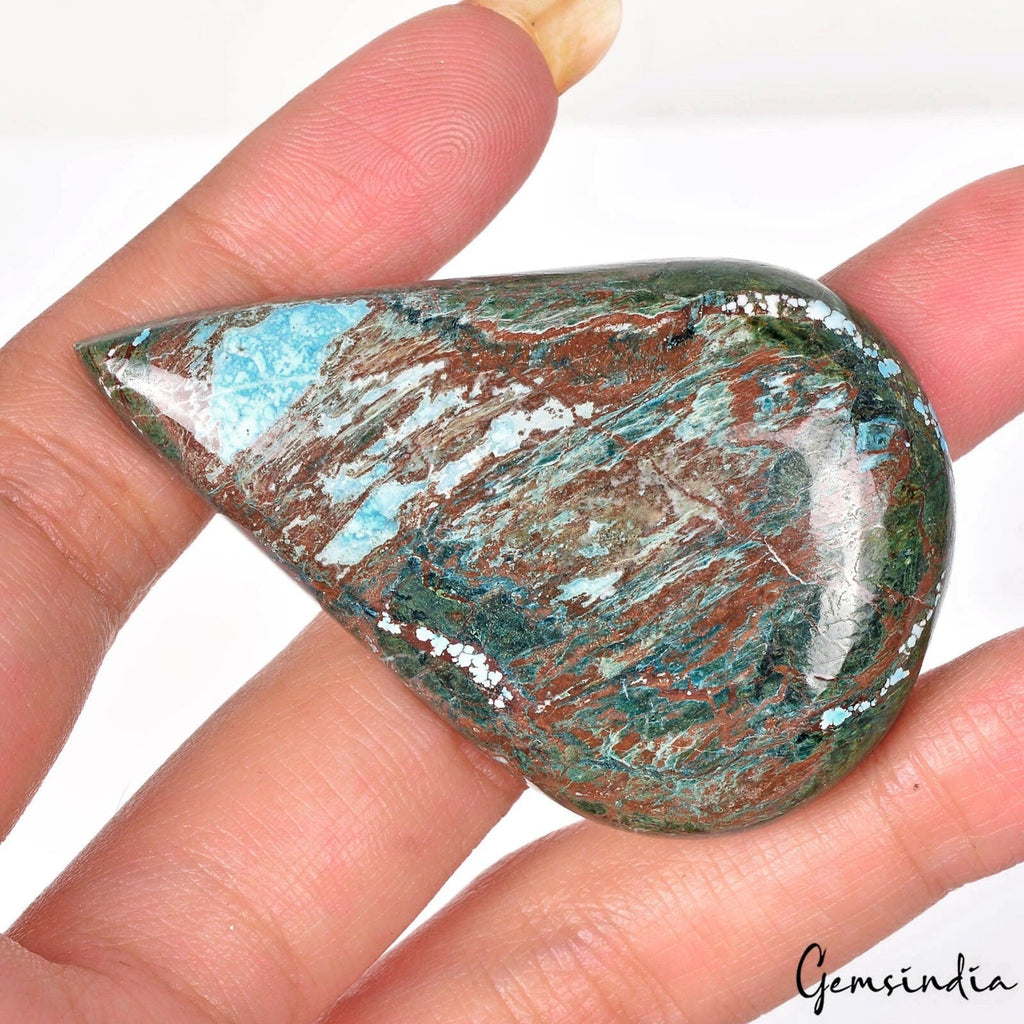 121.20 Ct Natural Blue Spiderweb Turquoise Pear Cabochon Arizona Loose Gemstone