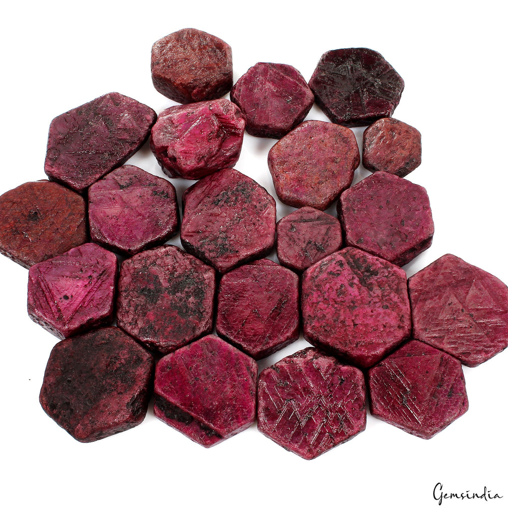 7500 Ct Uncut Raw Rough Natural Red Mozambique Ruby 32-57mm Lot Loose Gemstones