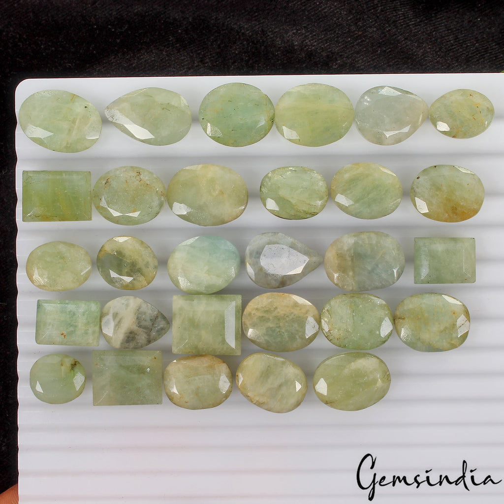 29 Pcs Natural Green Beryl Aquamarine Mix Cut Loose Untreated Gemstones~ 420 Cts