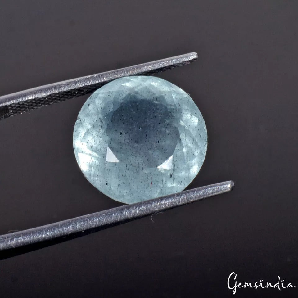 Aquamarine Loose Gemstone, Untreated, Blue — 12x8mm, 8.80 Ct