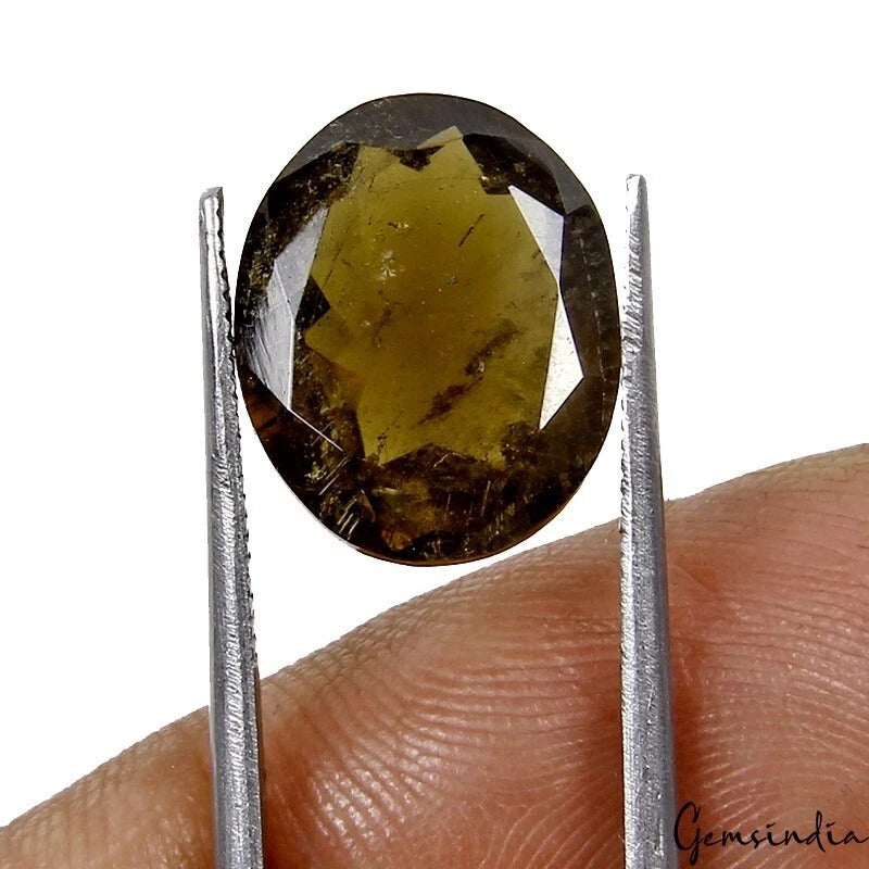 7.80 Ct 14x11mm Certified Oval Natural Green Tourmaline Unheated Mozambique Gem