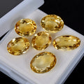Certified 35.50 Cts/6 Pcs Natural Brazilian Yellow Citrine Oval Cut Loose Gems