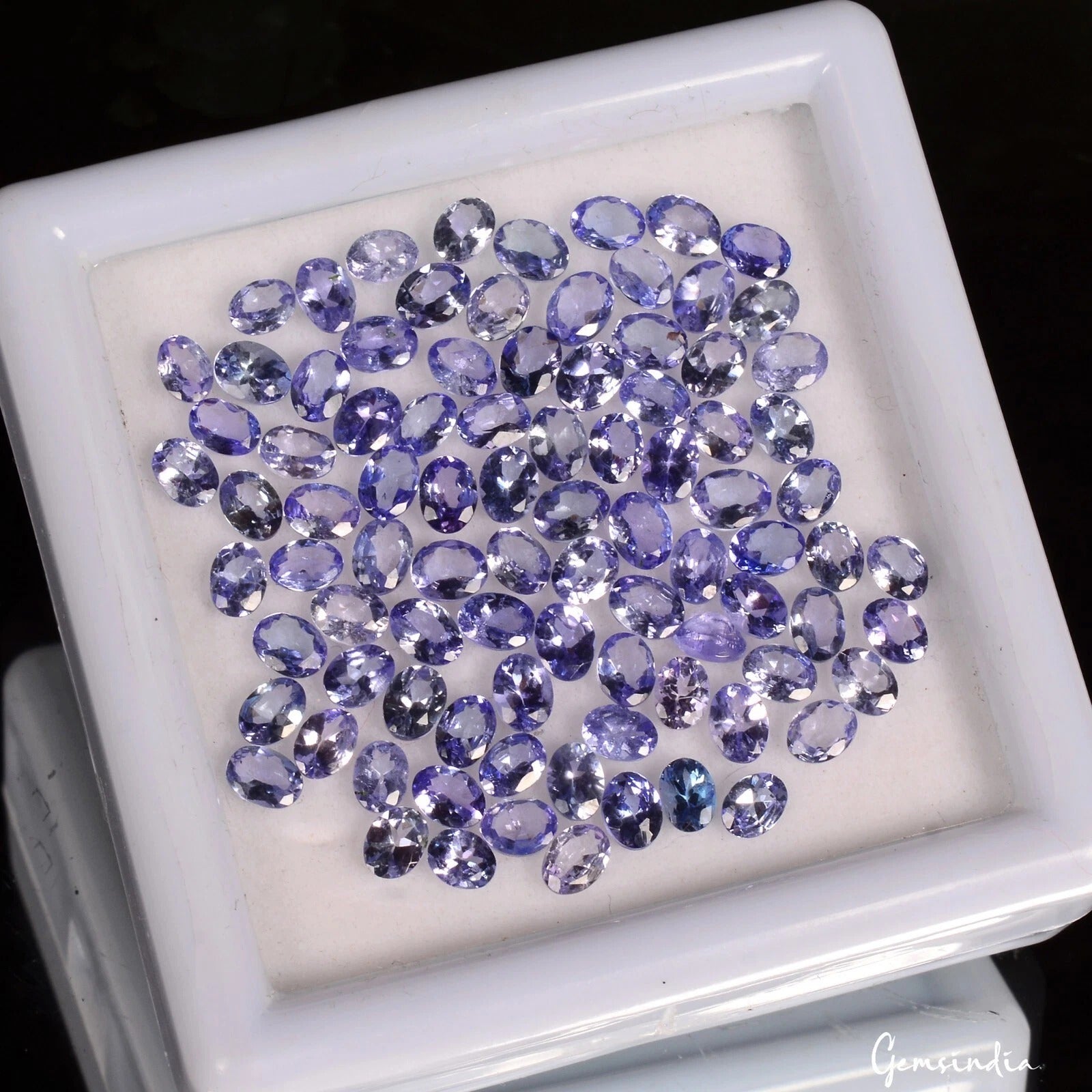 90 Pcs Natural Tanzanite 4x3mm Oval Cut Sparkling Violet Blue Loose Gemstone Lot