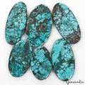 570 Cts/6 Pcs Natural Spiderweb Blue Turquoise Oval Cab Loose Gems Wholesale Lot