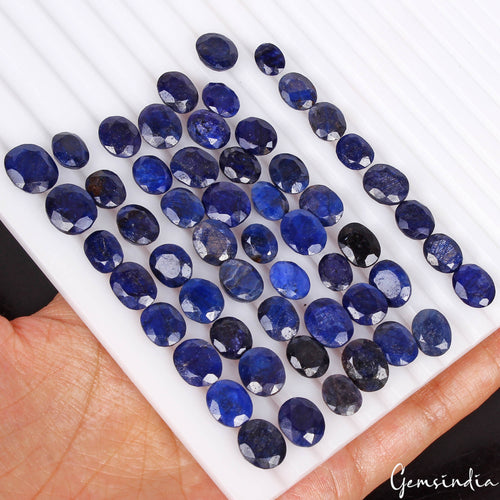 African Blue Sapphire Lot, Loose Gemstone — 55 Pieces, 8mm to 11mm, 222.80 Ct, Africa