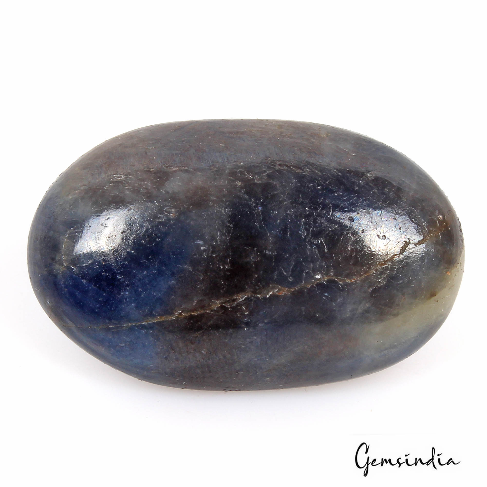 Free Certified 54.40 Cts Natural Untreated Gray Blue Sapphire Oval Cab Loose Gem