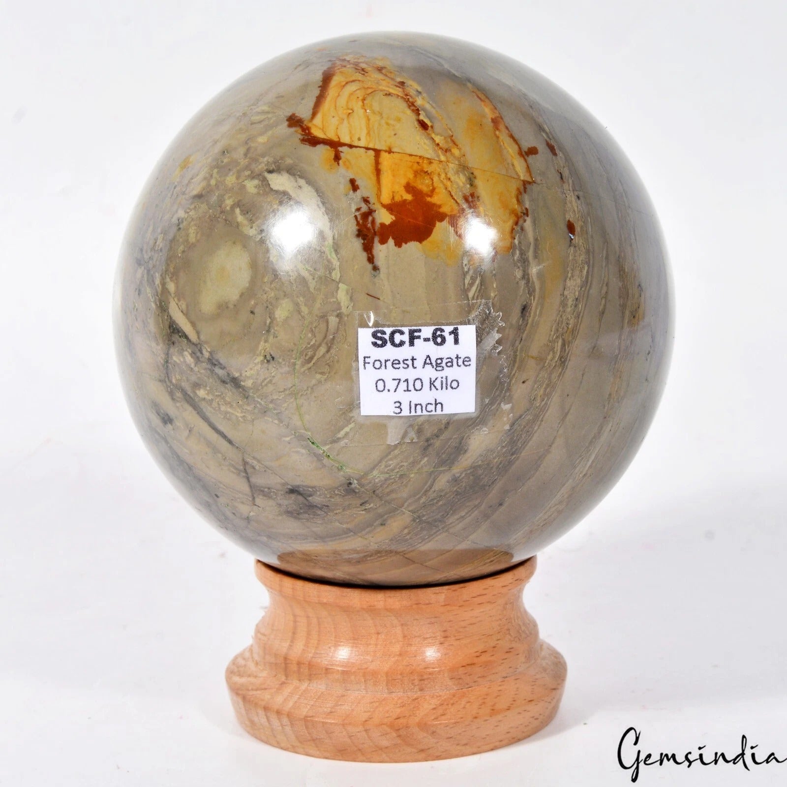 Agate Sphere, Untreated — 3 Inch, 0.71 Kg (3550 Ct), Madagascar