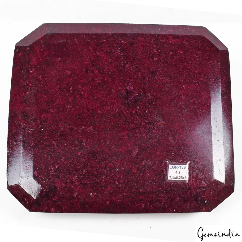 Certified 4.8 Kilo Natural Dark Red Ruby Octagon Cut Earth mined Museum Size Gem