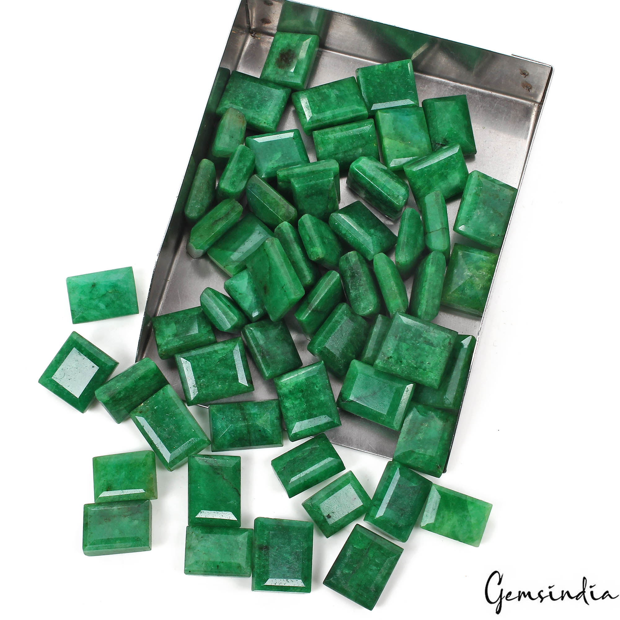 1070 Ct/57 Pcs Natural Zambian Green Emerald Baguette Cut Loose Gems For Jewelry