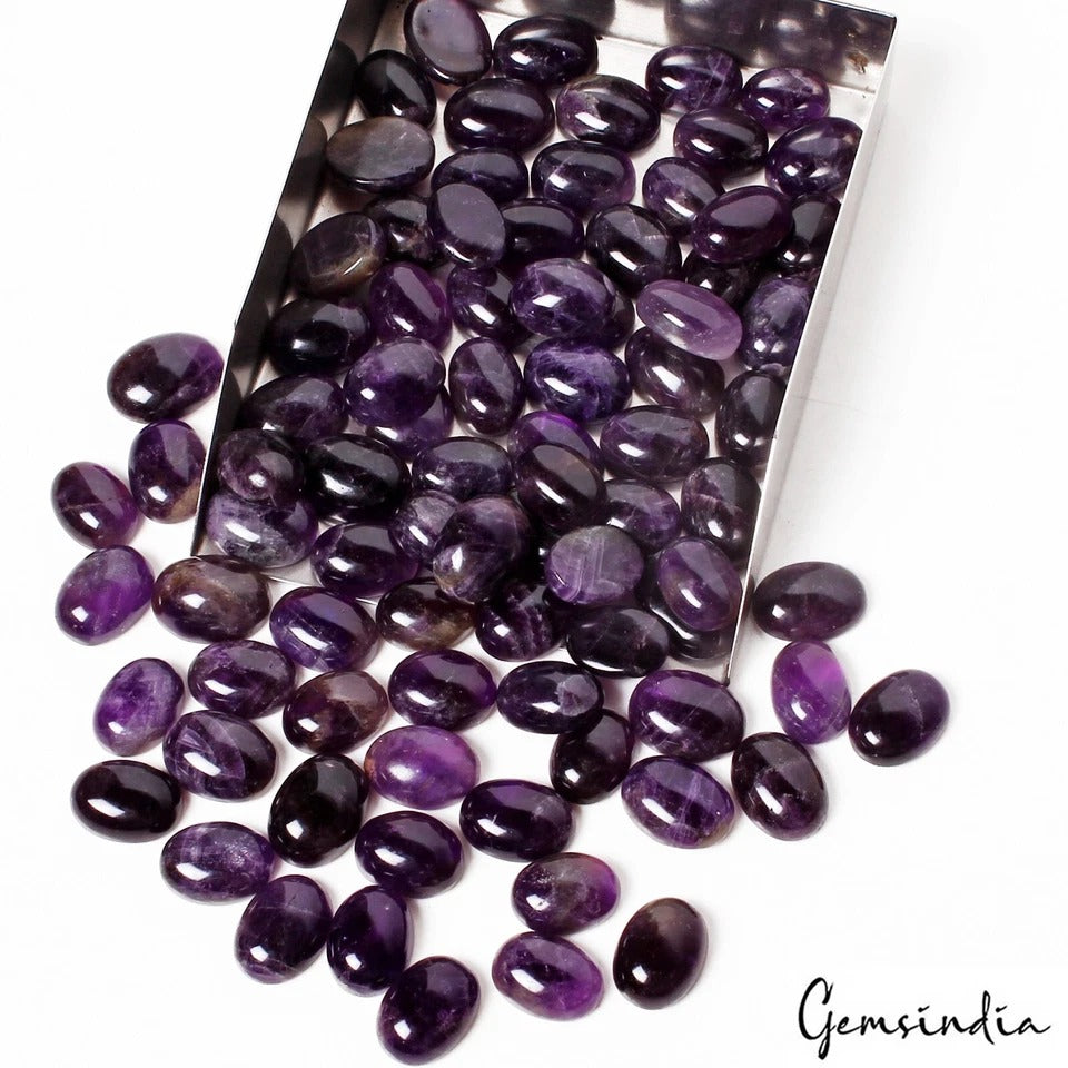 1100Ct Natural Dark Purple Amethyst Oval Cab Untreated Brazilian Loose Gemstones