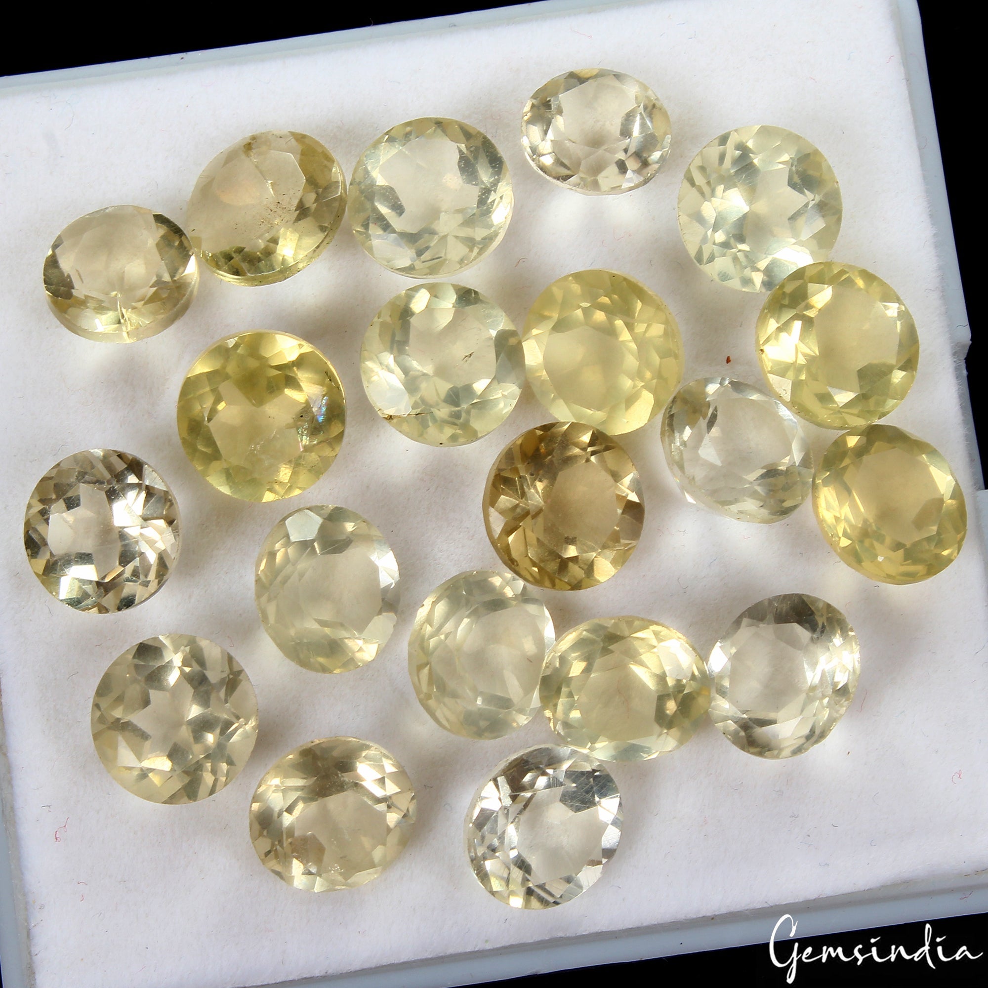 66.50 Ct Natural Lemon Citrine Quartz Round Cut 9-10mm Untreated Gemstones~20 Pc