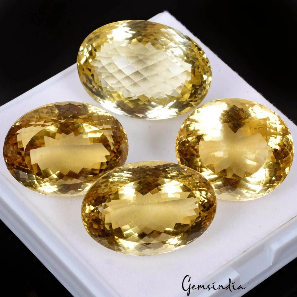 Certified Citrine Oval Cut 194.10 Ct- 23-28mm Lustrous Precious Jewelry Gemstone