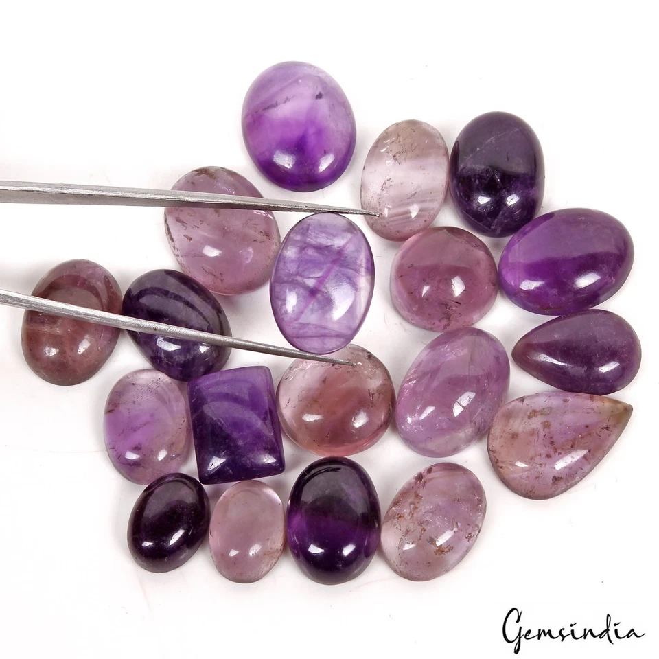250 Ct Natural Untreated Purple Amethyst Mix Cab Loose Gems Lot For Jewelry~19Pc