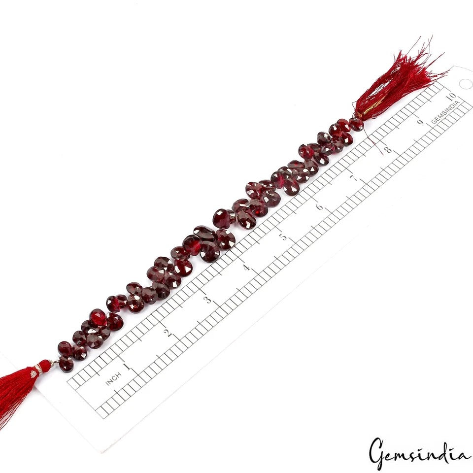 45 Pc Natural Mozambique Garnet 9-14mm Drilled Briolettes Loose Gemstones Strand