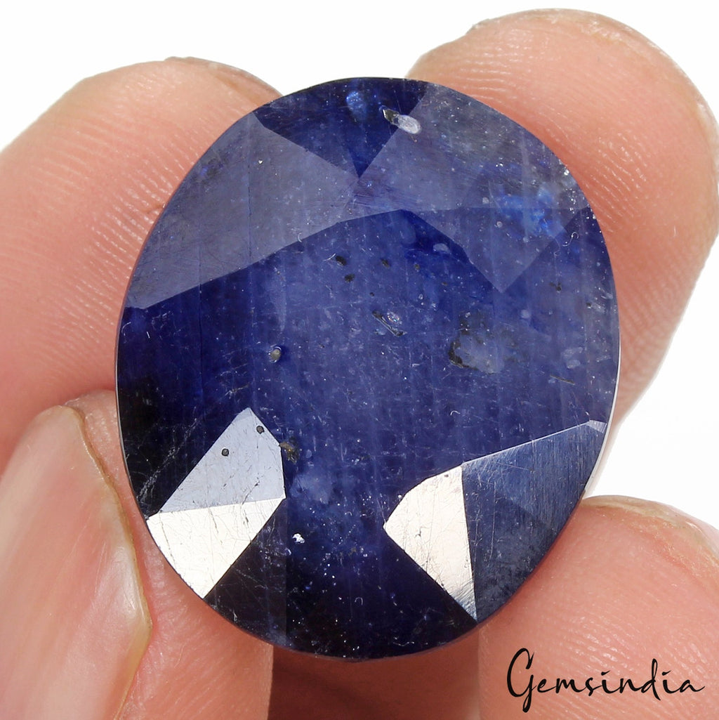 48.50 Ct 25x21mm Natural Ceylon Blue Sapphire Oval Loose Certified Huge Gemstone