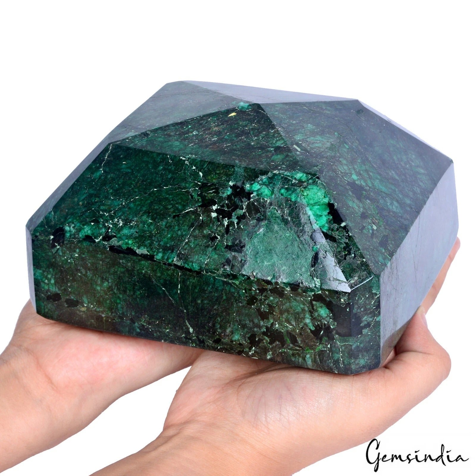3.7 kilo Natural Emerald Museum Huge Size Octagon Cut Certified Large Gemstone
