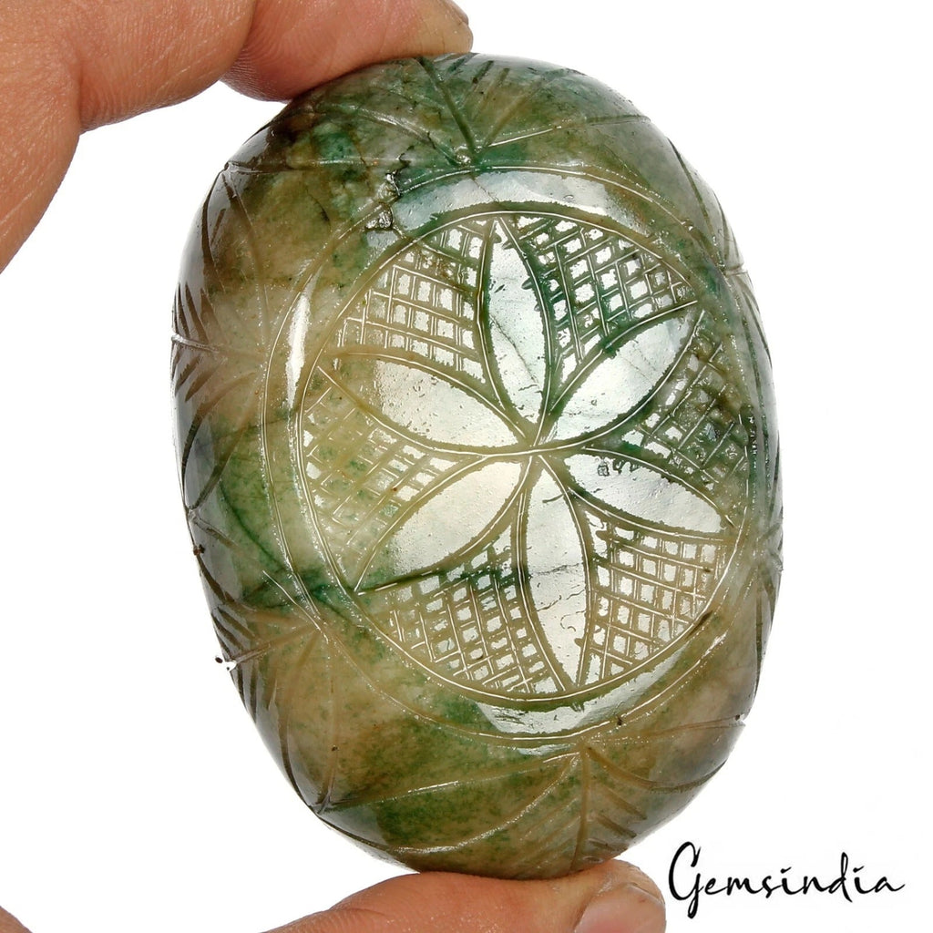850 Ct Natural Green Emerald Earth Mined Huge Size Hand Carved Loose Gemstone