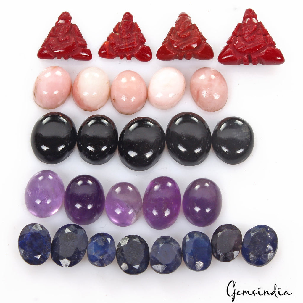 90 Cts/27 Pcs Natural Multi-Color Loose Mix Cut 9mm To 14mm Gems Lot For Jewelry