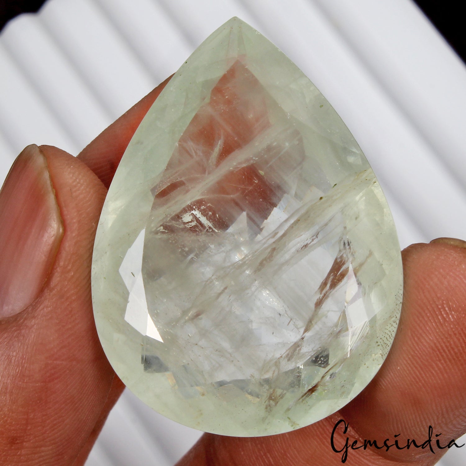 Certified 82.80 Cts Natural Unheated Aqua Green Aquamarine Pear Loose Gemstone