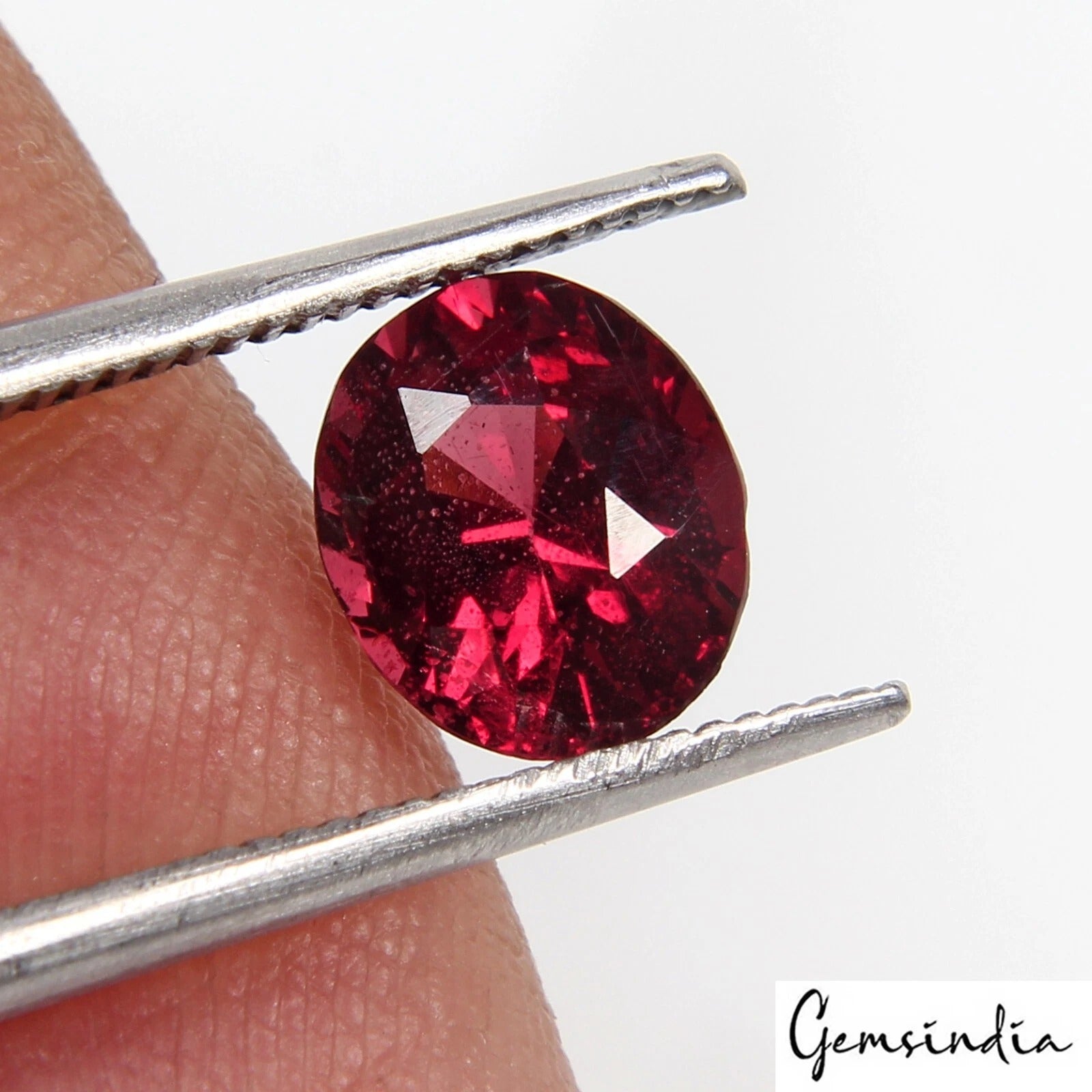 Rhodolite Garnet Loose Gemstone, Untreated, Red — 7x6x4mm, 1.75 Ct, Sri Lanka