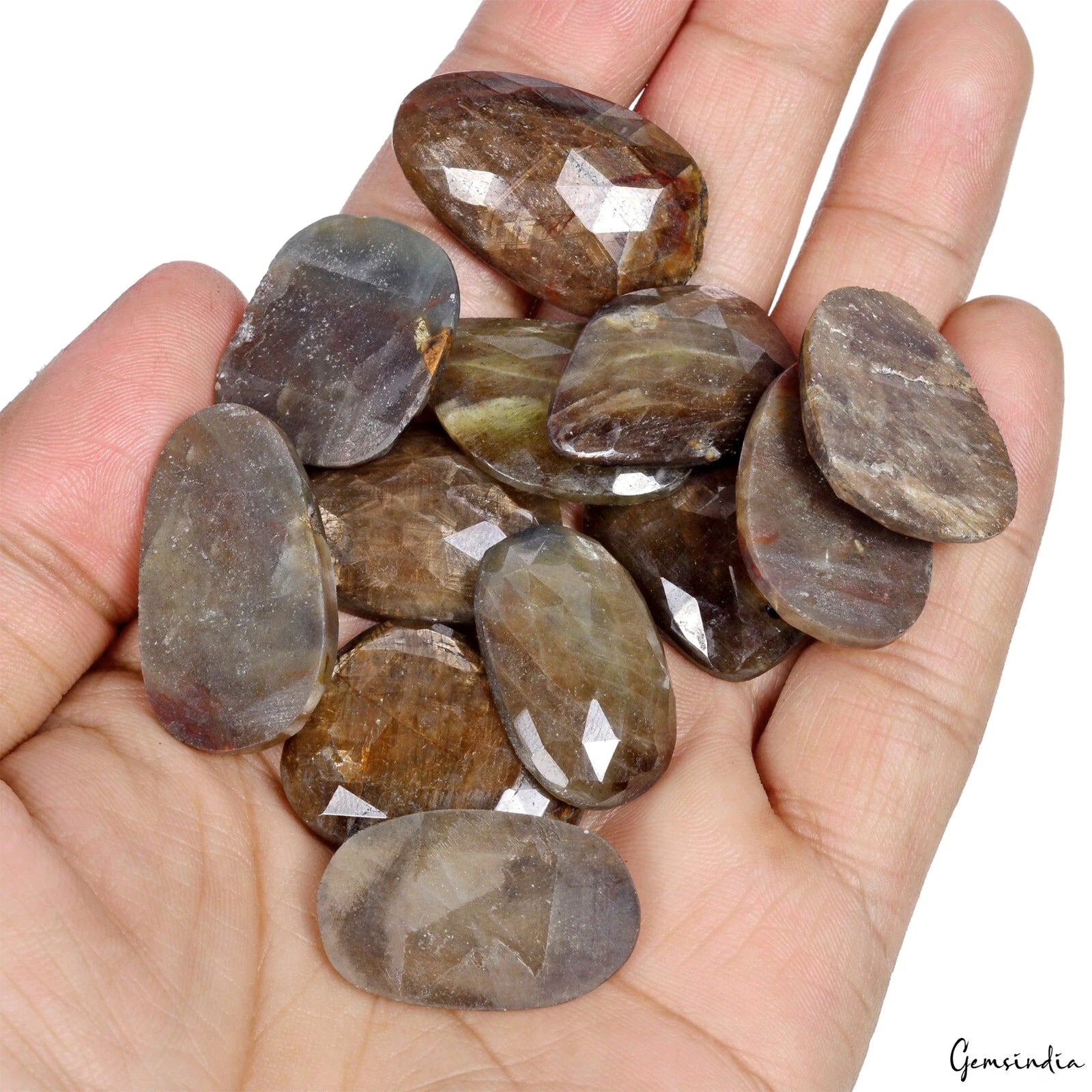 12 Pcs Natural Brown Sapphire 24-31mm Untreated Rose Checker Cut Fancy Gemstones