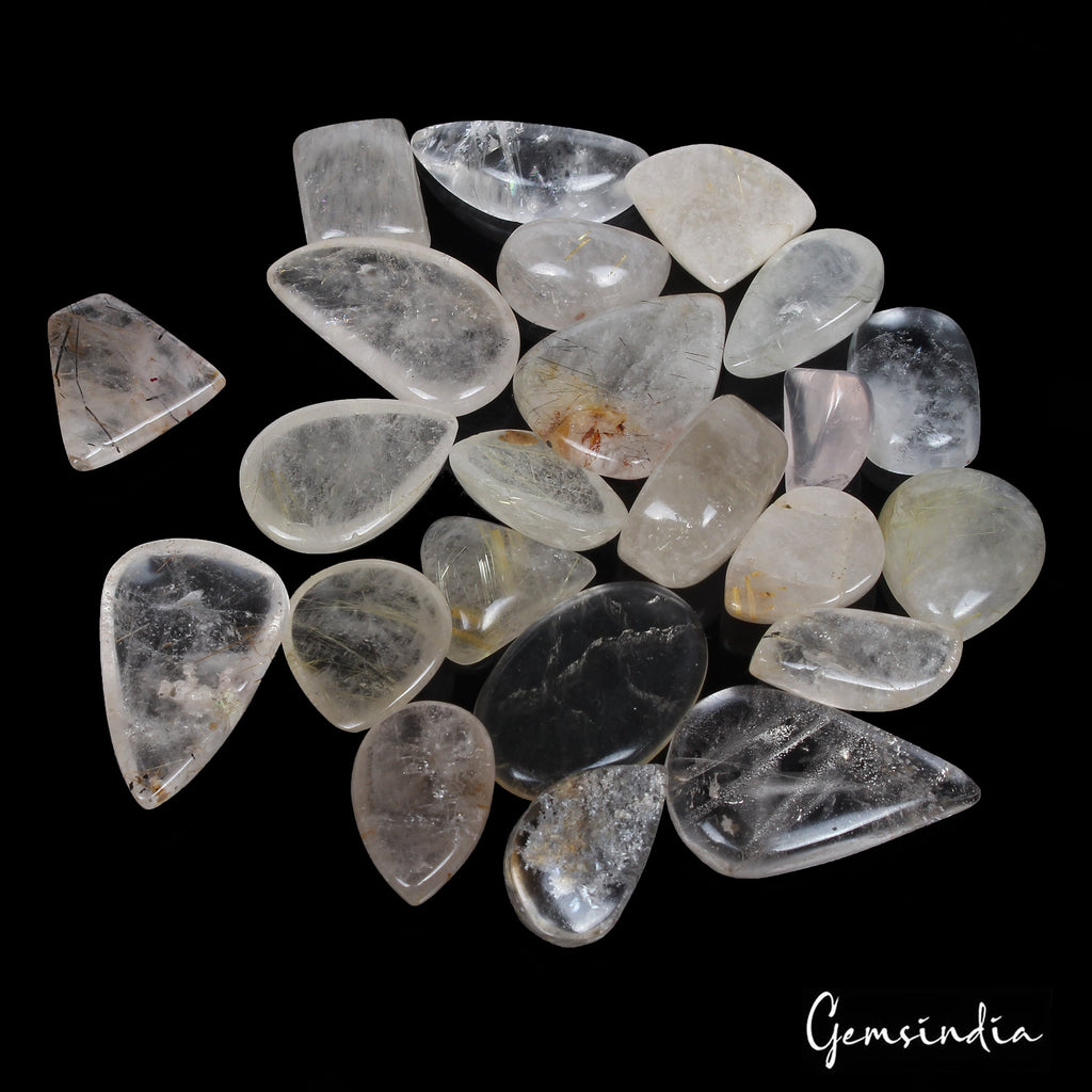 400 Ct Natural Green Rutile Quartz Golden Wire Loose Wholesale Gemstone Lot 23Pc