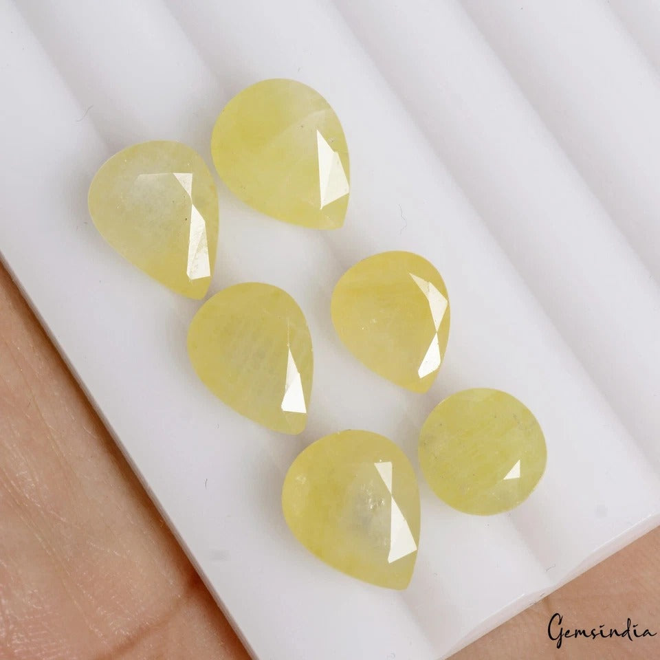21.20 Ct/6 Pcs Natural Untreated Yellow Sapphire(Pukhraj)Mix Cut Loose Rare Gems