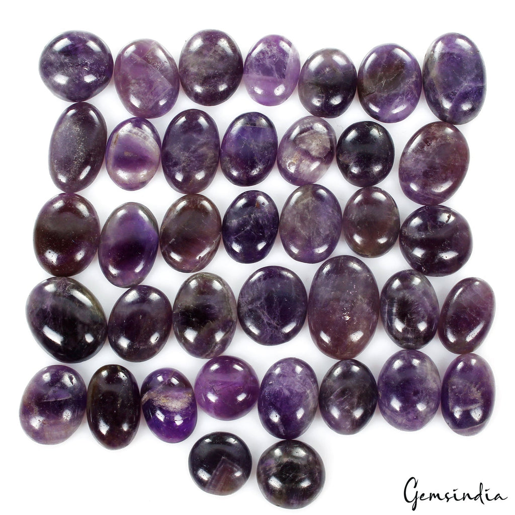 600Ct Natural Dark Purple Amethyst 15-25mm Mix Cabochon Untreated Loose Gems Lot