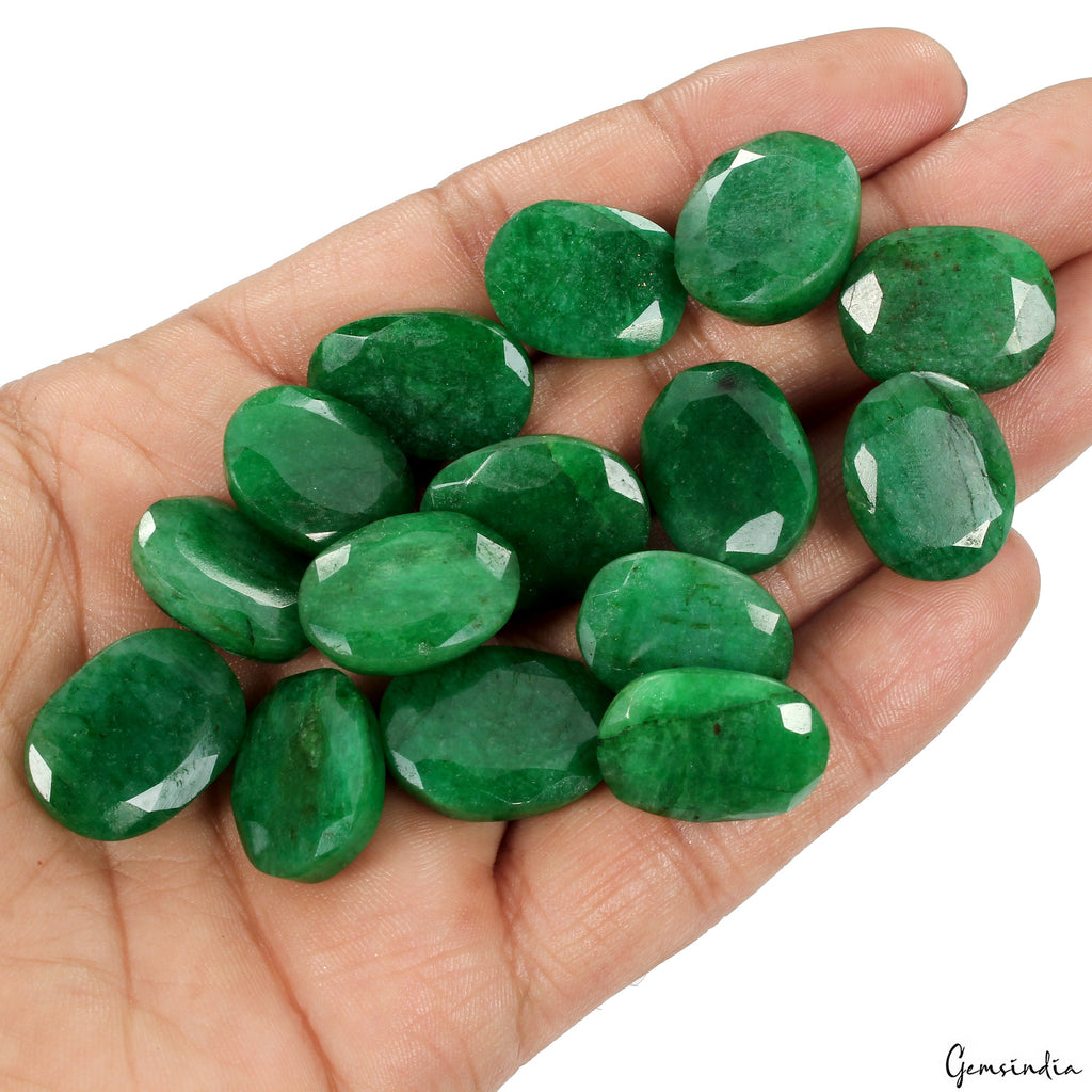 Certified Natural Green Emerald 280 Ct AAA+ Oval Cut Loose Gemstones Lot ~15 Pcs