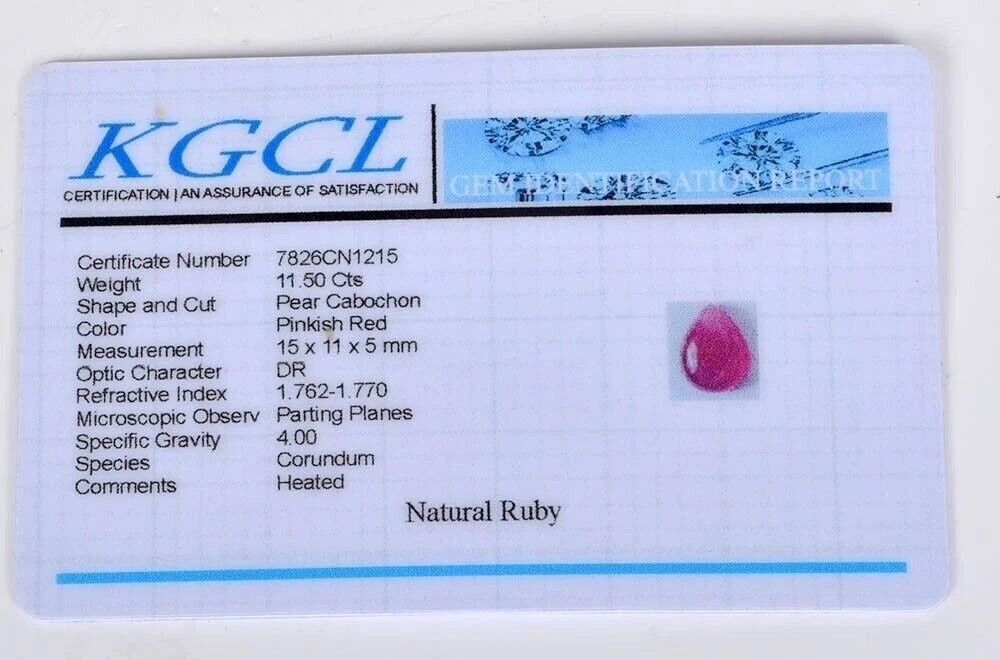 Ruby Cabochon, Heated, Pink Red — 15 x 11 x 5mm, 11.50 Ct, Mozambique