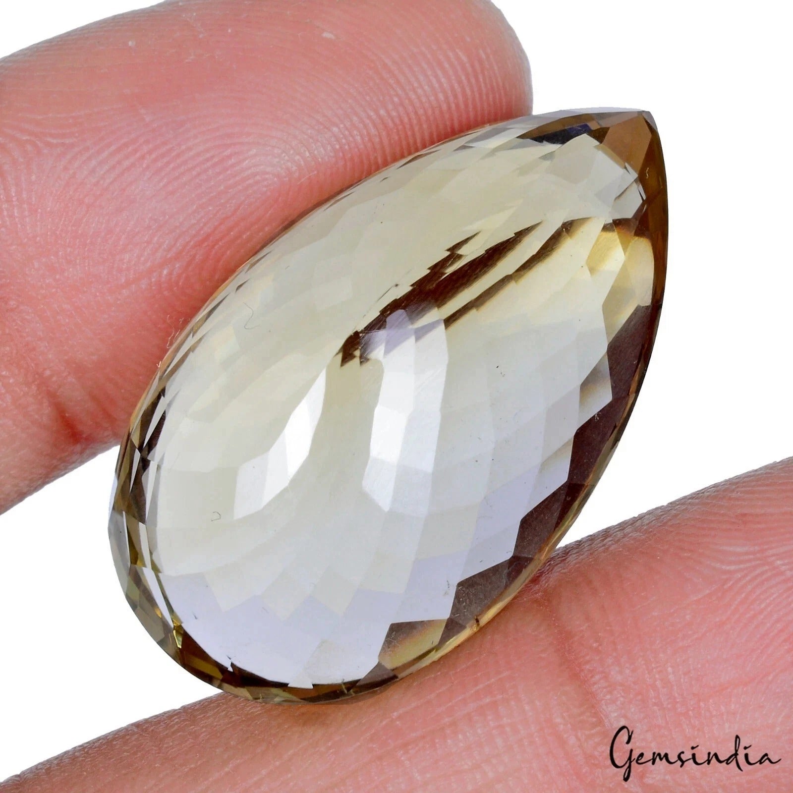50.35 Ct Natural Yellow Citrine Pear Cut Faceted Loose Gems For Making Jewelry