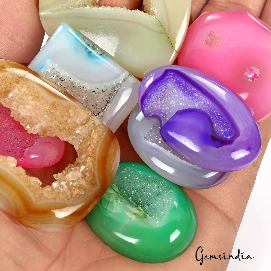 Onyx Lot, Cabochon, Untreated — 9 Pieces, 31mm to 52mm, 650 Ct, Madagascar