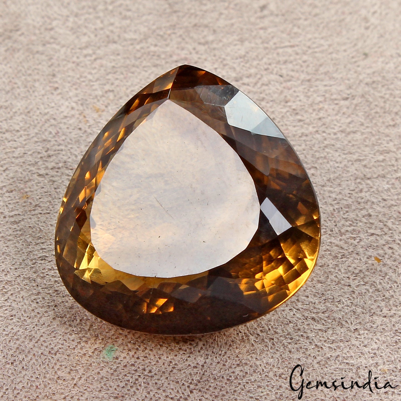 VVS 50.20 Cts Natural Citrine Golden Honey AAA Grade Pear Cut Loose Gemstone~