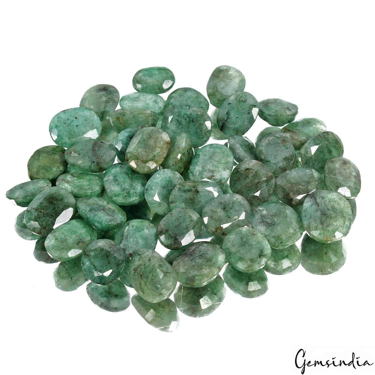 283.30 Ct/40 Pcs Natural Brazilian Green Emerald Oval Cut Loose Gems For Jewelry