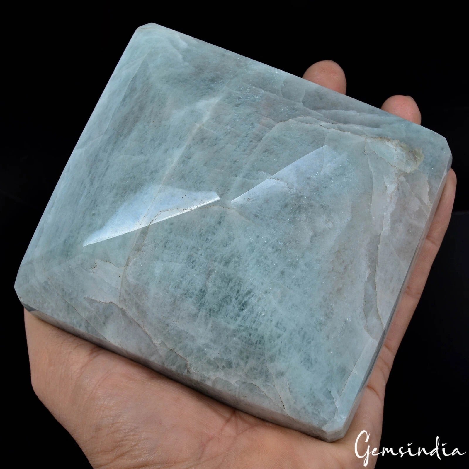 Blue Beryl Loose Gemstone, Untreated — 4.6x4.2x2.6 Inch, 6600 Ct (1.32 Kg), Brazil