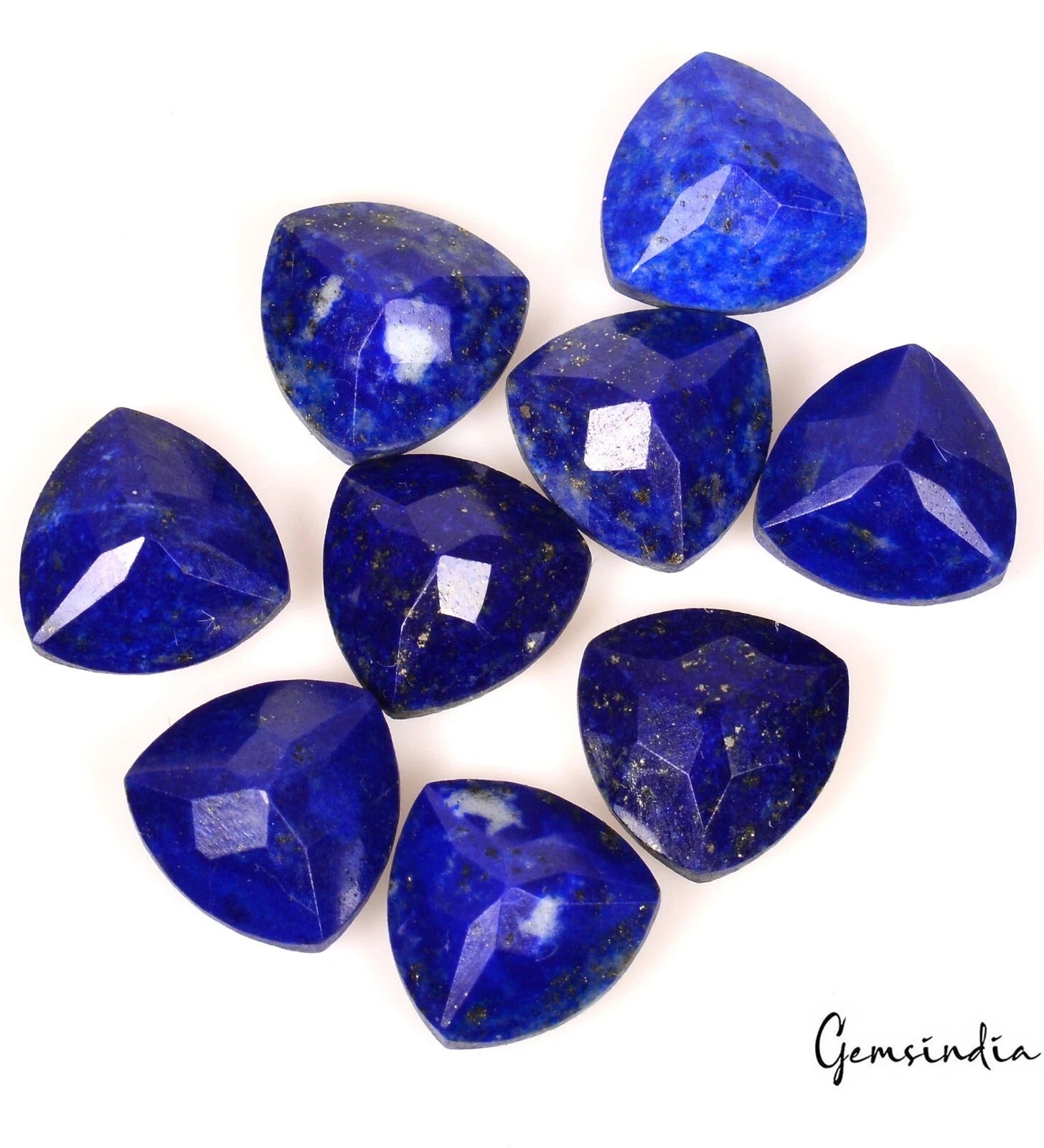 31.80 Cts/9 Pcs Natural Blue Lapis Lazuli Trillion Cut Calibrated 10x5mm Gem Lot