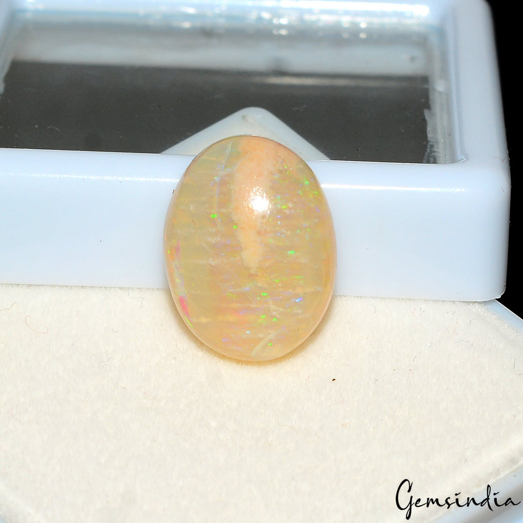 7.70 Cts Natural Fire Australian Opal Gemstone Pendant Supply Oval Cabochon ~